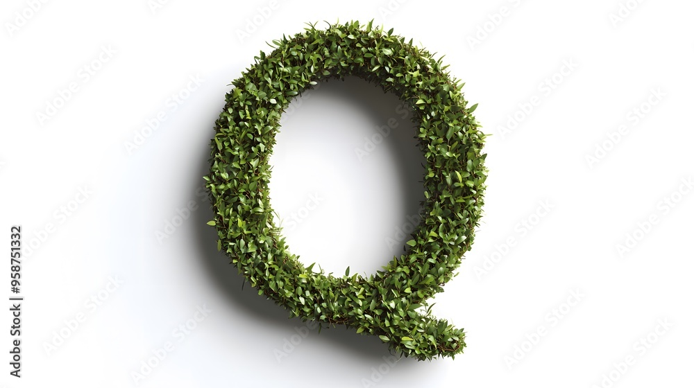 Hyper-Realistic Green Topiary Letter Hyper-Realistic Green Topiary Letter