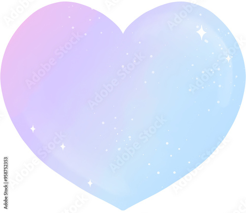 pastel color heart shaped with glitter