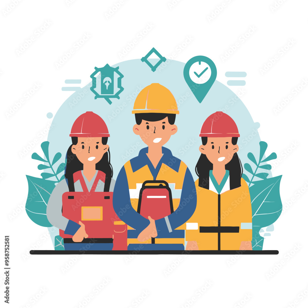 2d vector illustration safety , Civil protection and safety when working and taking safety
2d vector illustration safety , Civil protection and safety when working and taking safety