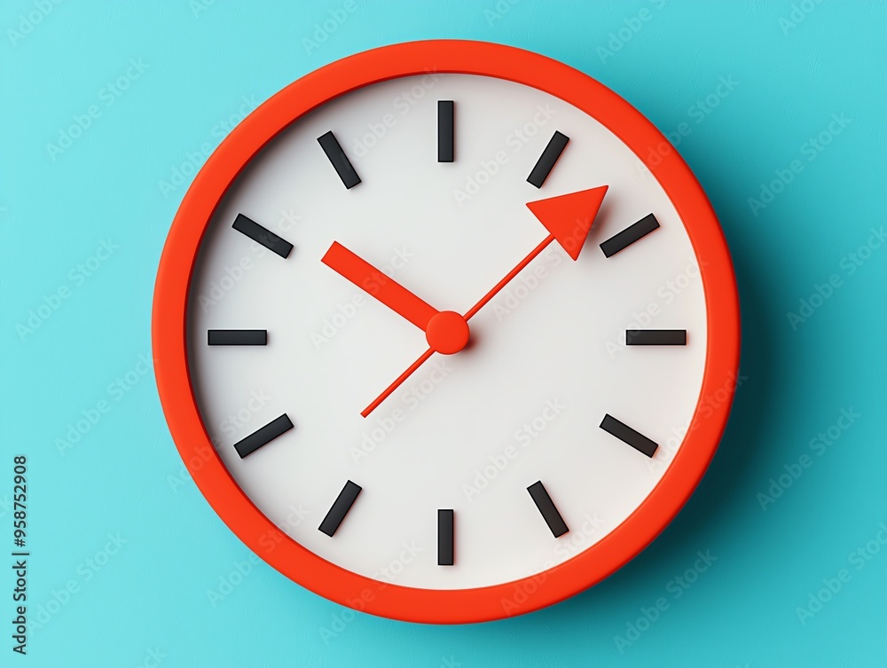 Interest rate symbol with a downward arrow on a clock face, time running out on savings