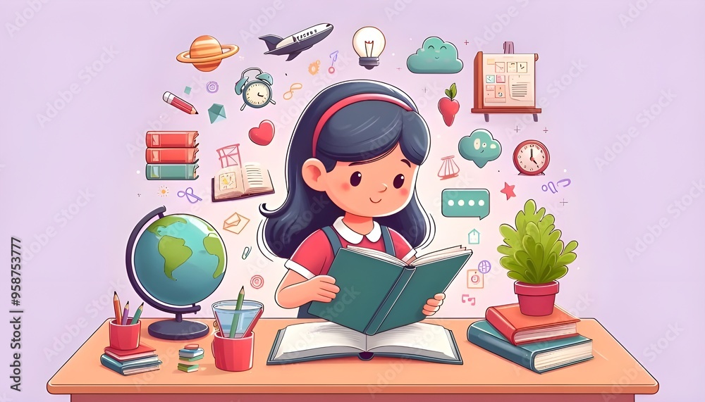 Education and Home Schooling Related Vector Flat Illustration Design Education and Home Schooling Related Vector Flat Illustration Design