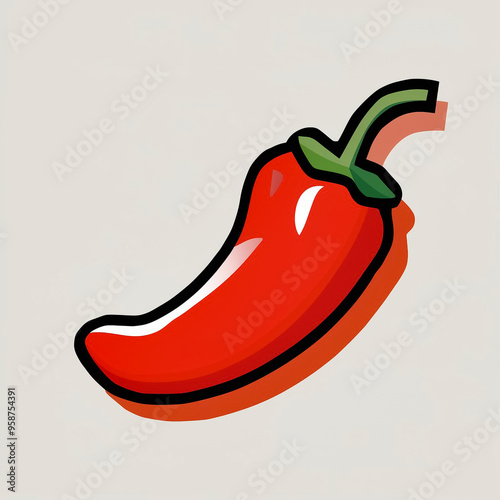 red chili pepper icon logo illustration