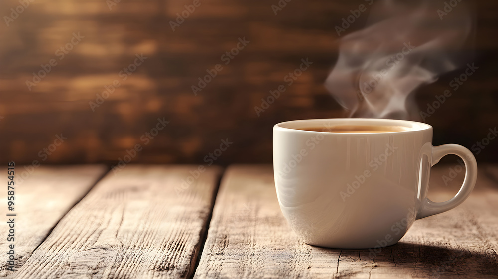 A steaming cup of coffee with a white ceramic mug on a blank background
A steaming cup of coffee with a white ceramic mug on a blank background