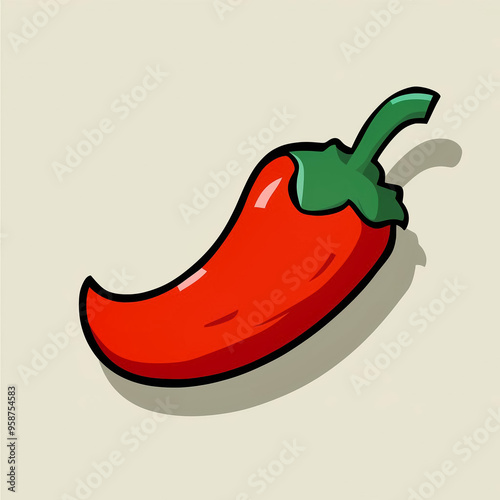red chili pepper icon logo illustration