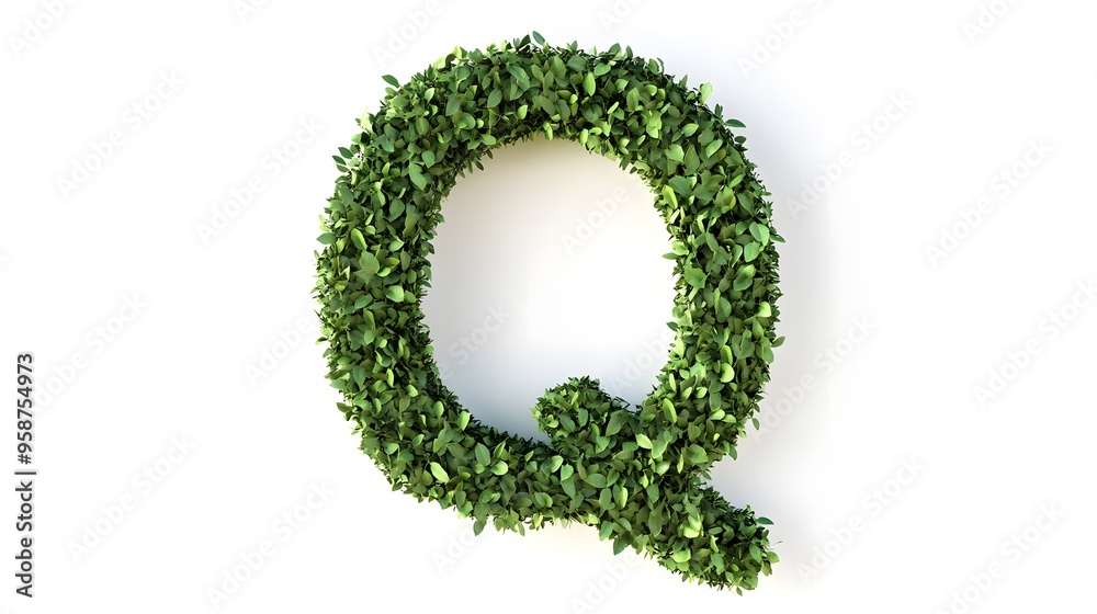 Hyper-Realistic Green Topiary Letter Hyper-Realistic Green Topiary Letter