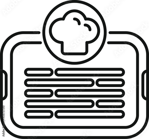 Online cooking course app icon representing the concept of learning culinary arts through digital platforms