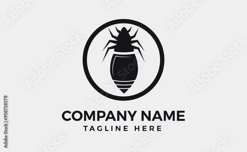 bug glyph Logo design. Human parasite. Silhouette symbol. Minimal Logo design, Vector isolated illustration.