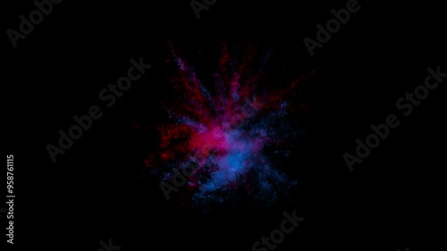 Coloured Smoke Explosion Blue Red