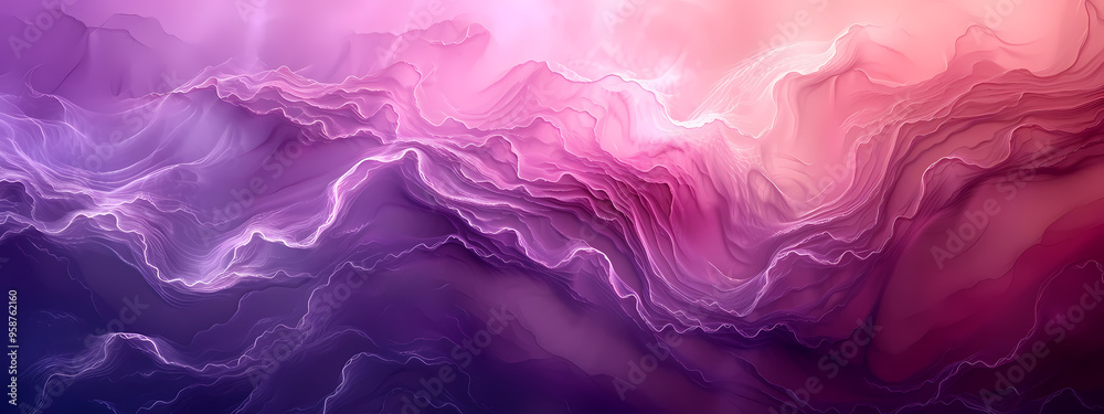 Obraz premium An abstract representation with swirling shades of pink and purple, evoking a dreamy and serene atmosphere.