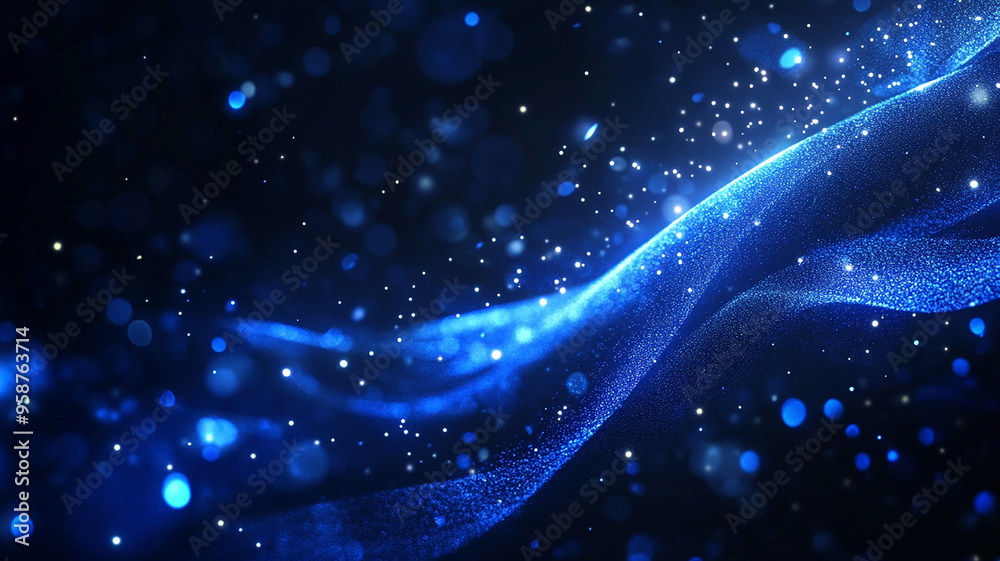 Fototapeta premium Abstract wave particle technology background