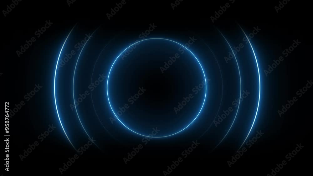 Abstract neon radio waves. Wave diffusion animation, Seamless Loop Background. Abstract neon radio waves. Wave diffusion animation, Seamless Loop Background.