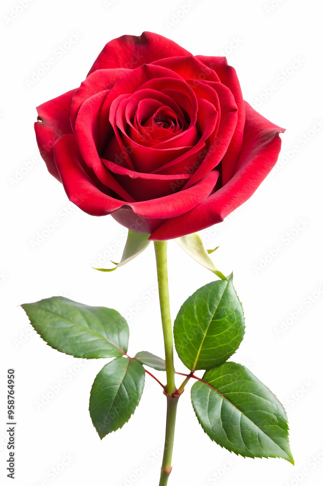 Naklejka premium red rose isolated on white background