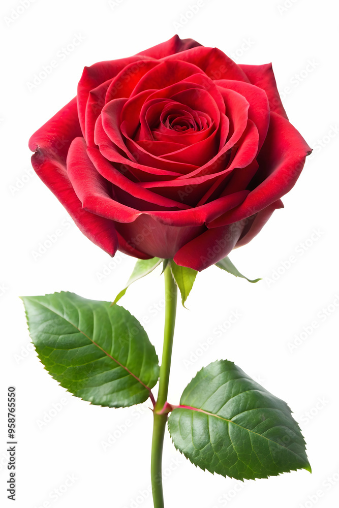 Naklejka premium red rose isolated on white background