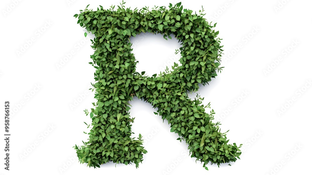 Hyper-Realistic Green Topiary Letter Hyper-Realistic Green Topiary Letter
