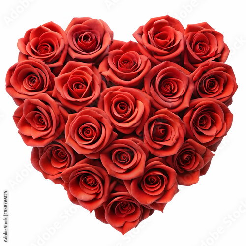 Wallpaper Mural red roses in a heart shape isolated on white background Torontodigital.ca