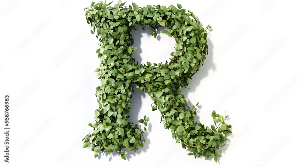 Hyper-Realistic Green Topiary Letter 