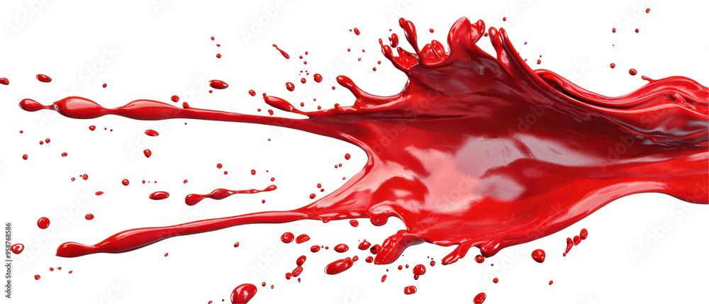 Dynamic red liquid splash isolate on transparent background, cutout, png Dynamic red liquid splash isolate on transparent background, cutout, png