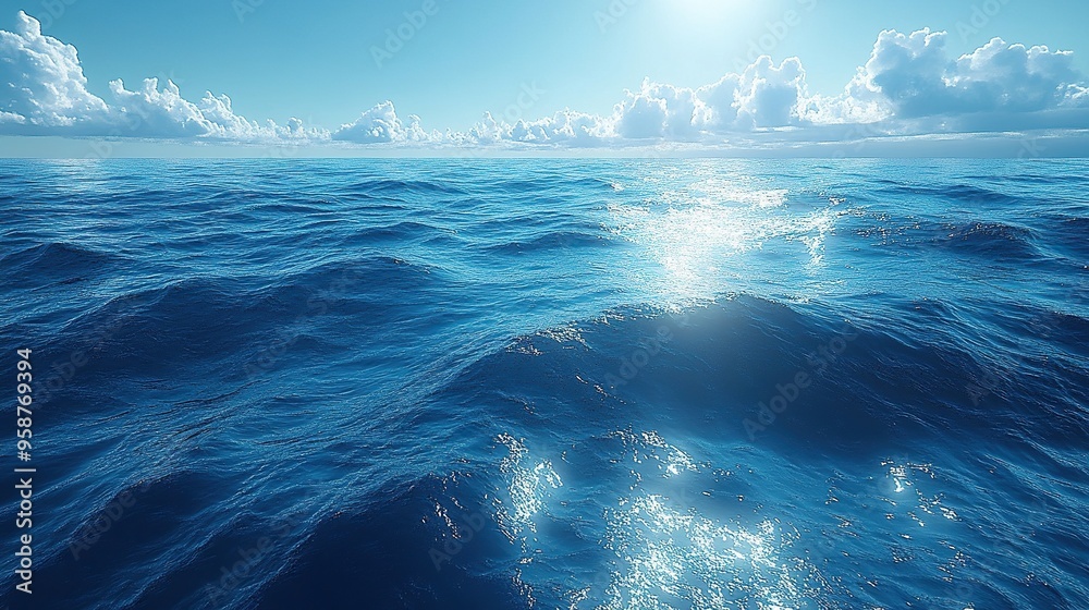 Fototapeta premium looping vertical video abstract backgroun of wavy water texture blue ocean surface live image calm sea motion