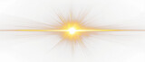 Stunning light burst with radiant golden rays illuminating the darkness isolate on transparent background, cutout, png, horizontal