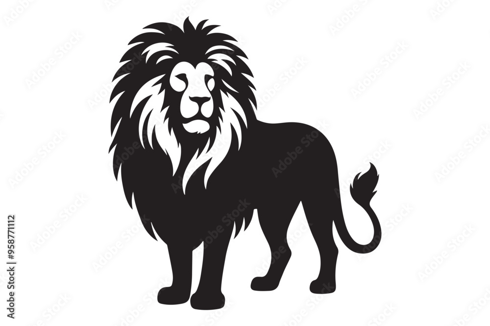 Basic Black Lion Silhouette Vector Drawing Basic Black Lion Silhouette Vector Drawing