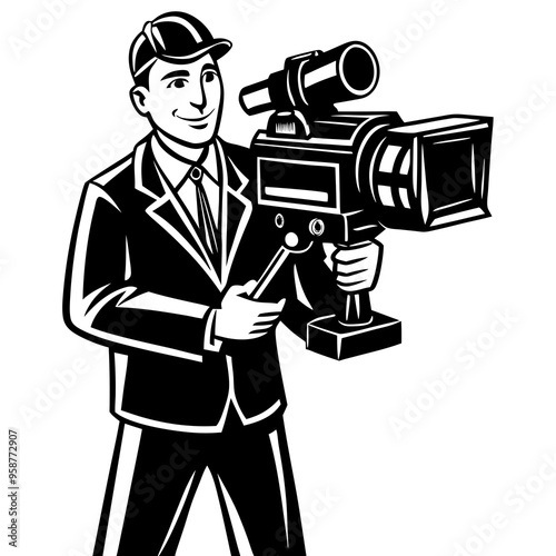  camera man vector illustrator