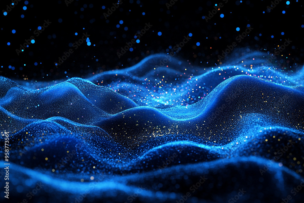 Abstract wave particle technology background Abstract wave particle technology background