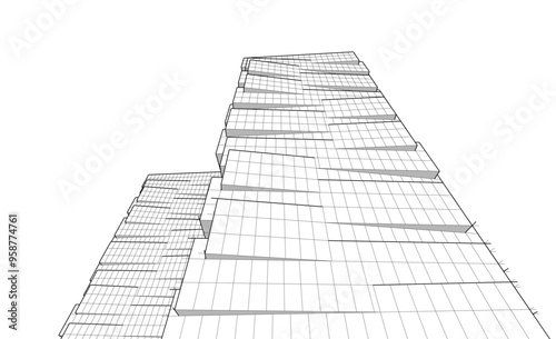 abstract architecture design 3d illustration