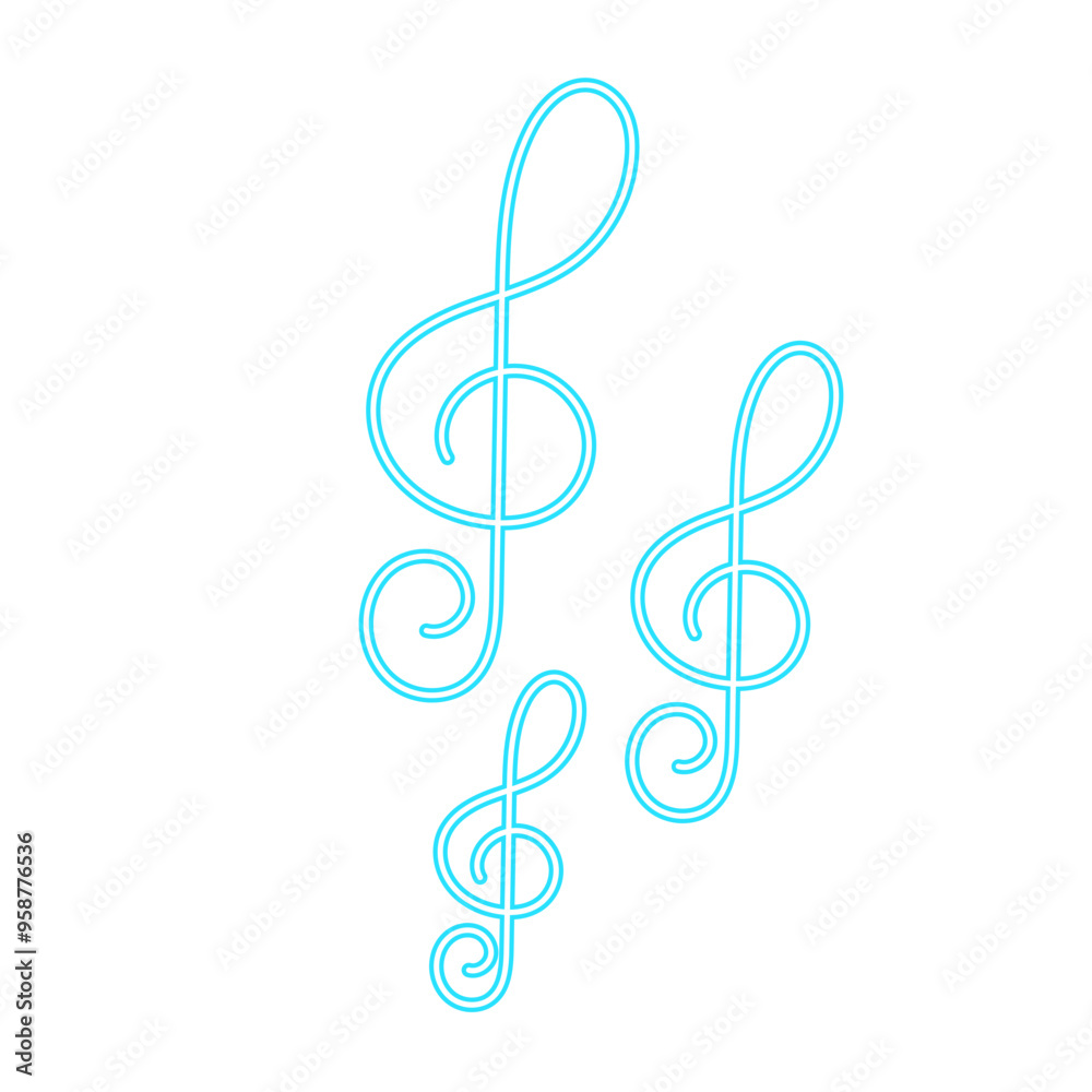 Obraz premium Neon Music Icon Illustration