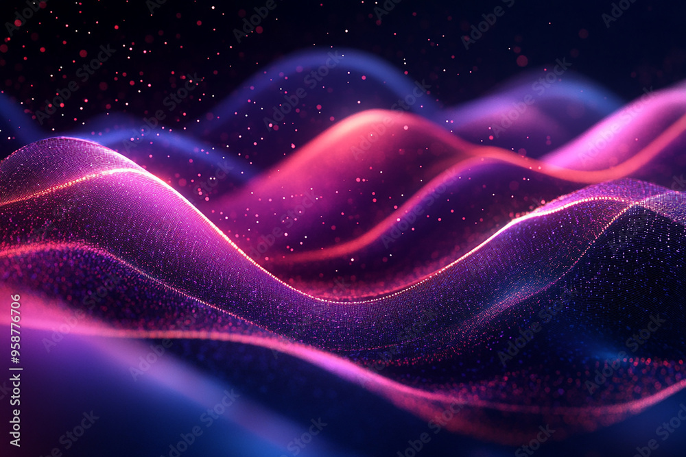 Fototapeta premium Abstract wave particle technology background