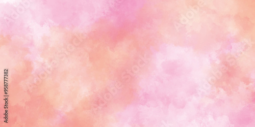 abstract orange and pink background with watercolor painted texture, pastel water color background wall texture pattern seamless Soft sweet blurred pastel color background.