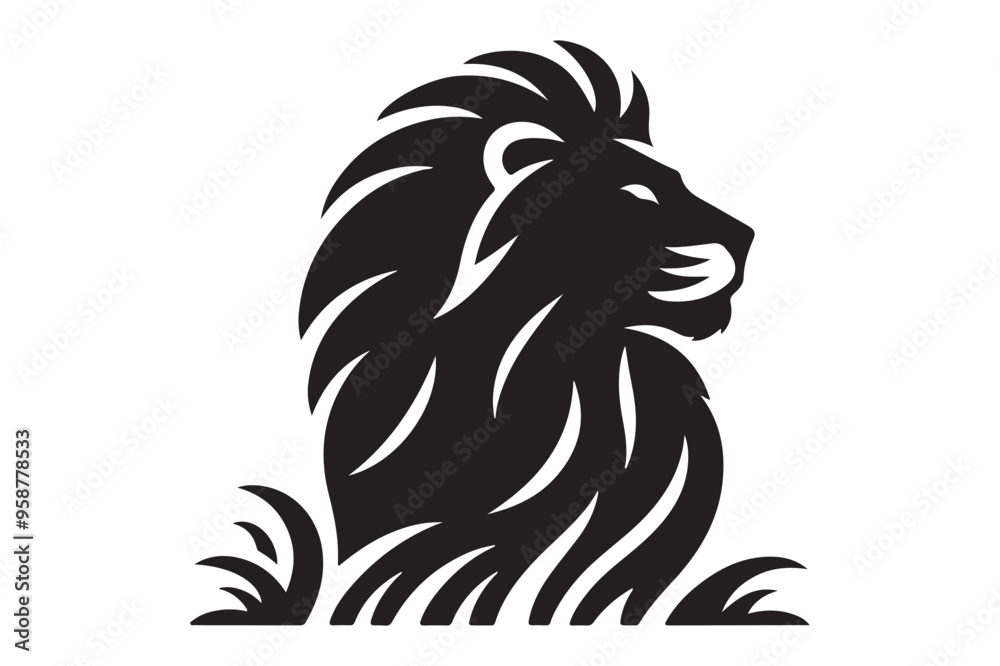 Stylish Lion Silhouette Black Vector Design Stylish Lion Silhouette Black Vector Design