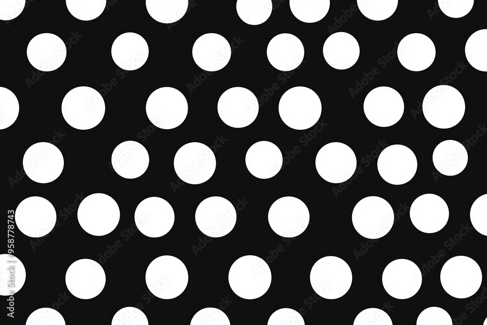 Simple Minimalist Design with White Polka Dots on Black Background; Elegant Seamless Polka Dot Modern Pattern. Simple Minimalist Design with White Polka Dots on Black Background; Elegant Seamless Polka Dot Modern Pattern.