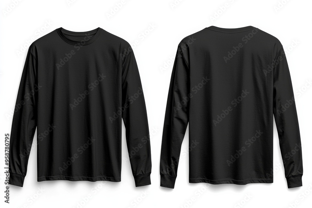 Black long sleeve tshirt mockup isolated created with Generative AI Black long sleeve tshirt mockup isolated created with Generative AI