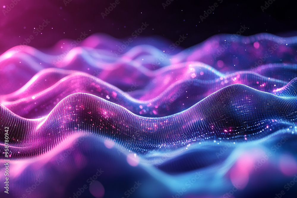 Abstract wave particle technology background Abstract wave particle technology background
