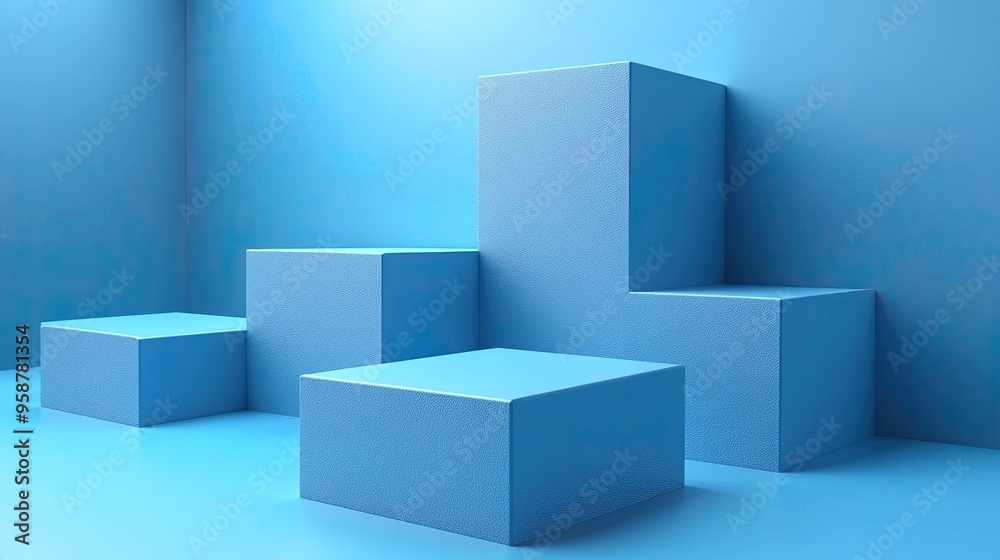 abstract minimal blue geometric backgroun with blank rhombus card abstract minimal blue geometric backgroun with blank rhombus card