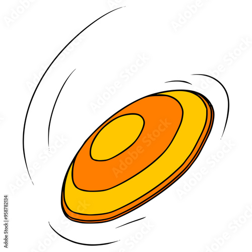 frisbee illustration hand drawn isolated vector