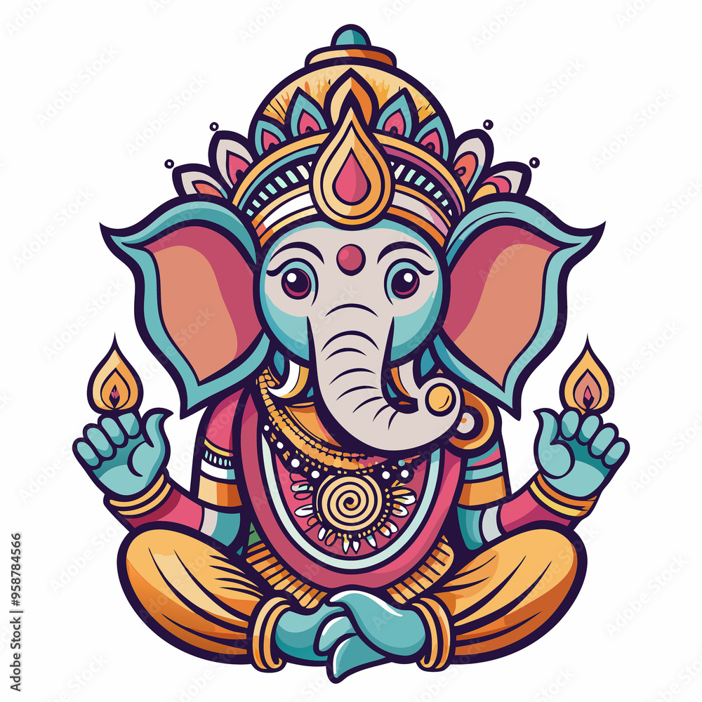 Obraz premium Ganesha cute graphic icon design