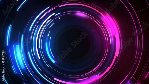 Abstract Neon Circle Design