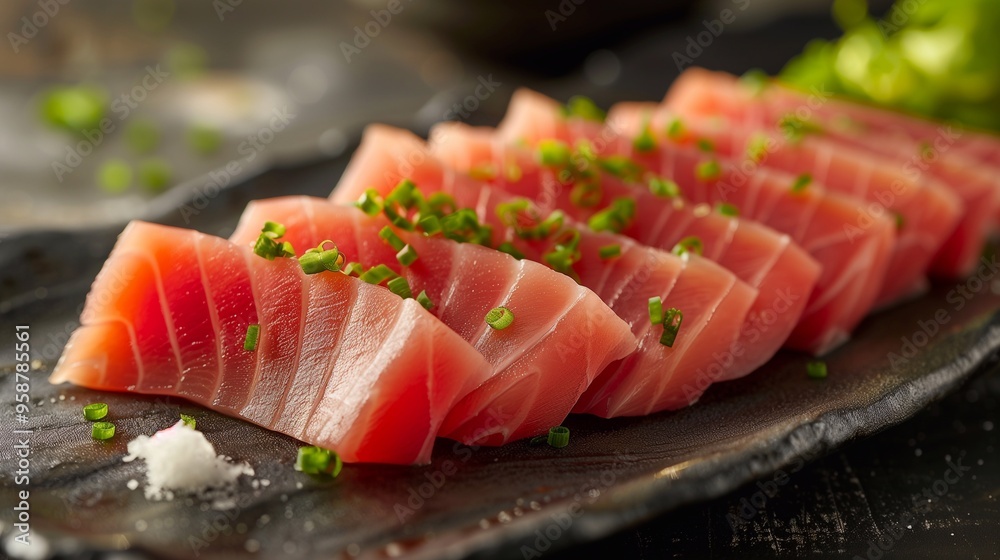 Red fish cut into pieces on a cutting board. Red fish cut into pieces on a cutting board.
