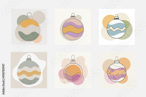 Christmas bauble ornaments silhouette vector