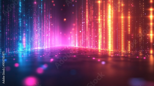 abstract neon backgroun glowing pink blue vertical lines digital wallpaper