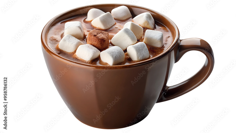 Chocolate drink with marshmallows transparent Chocolate drink with marshmallows transparent