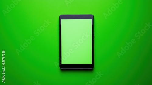 An isolated image on a green screen background featuring a modern tech device such as a tablet or smartphone with a sleek design the green screen allows for easy customization of the background