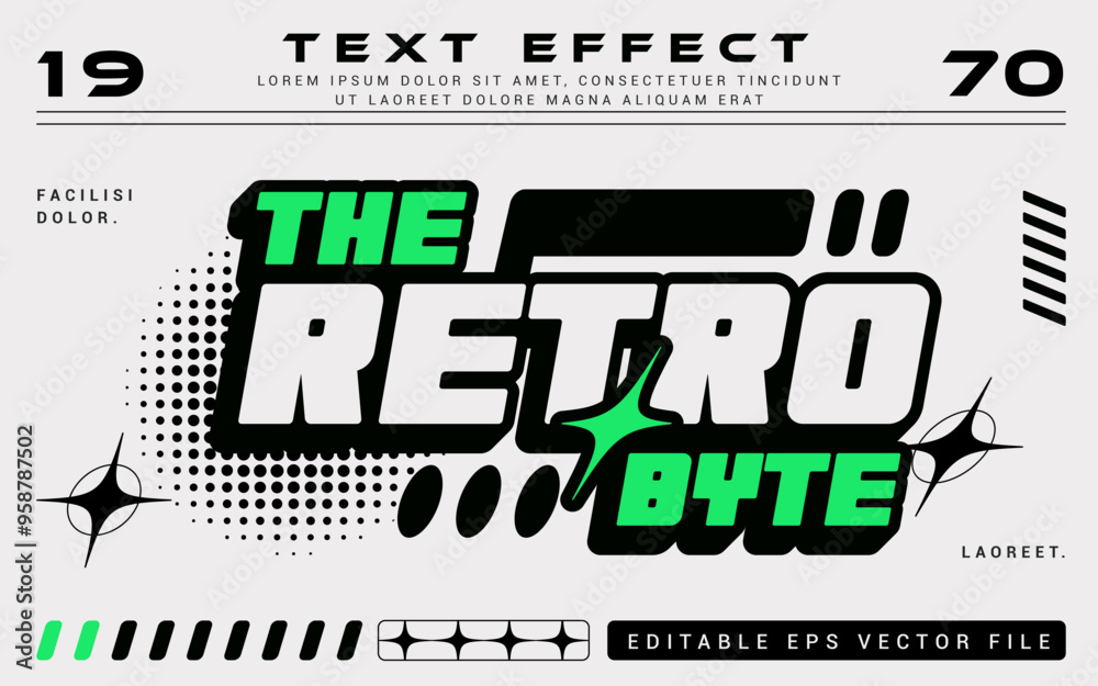 © woophy18 - the retro byte y2k premium editable text effect with halftone for poster, logo, title, t-shirt template © woophy18 - the retro byte y2k premium editable text effect with halftone for poster, logo, title, t-shirt template