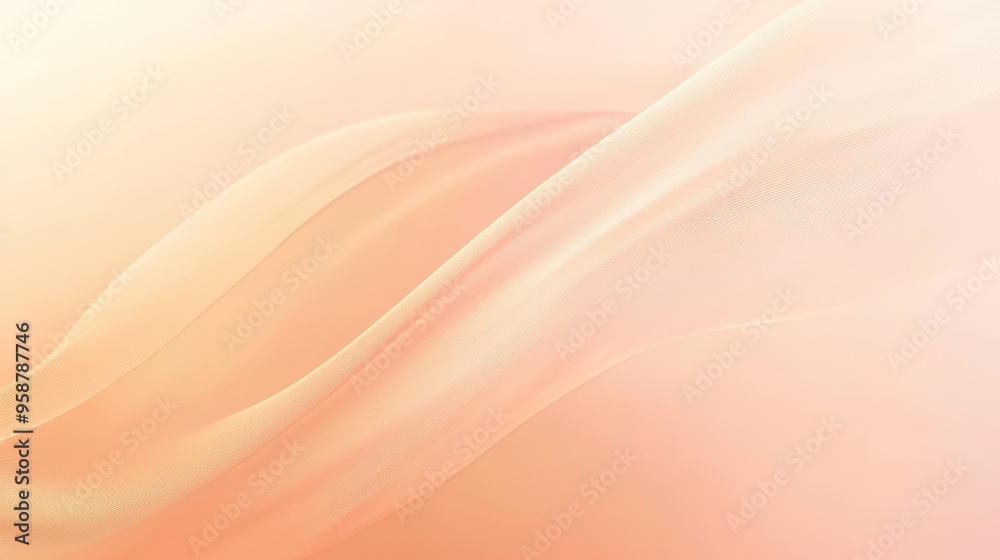 Fototapeta premium Light flowing peach and beige gradient background