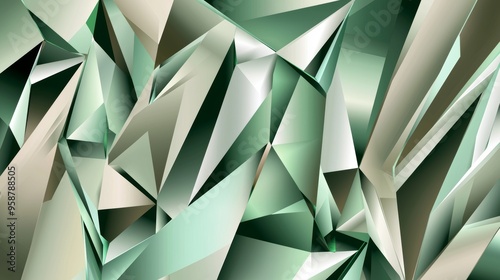 An abstract geometric pattern with green and brown angular shapes that is perfect for modern, edgy backgrounds.