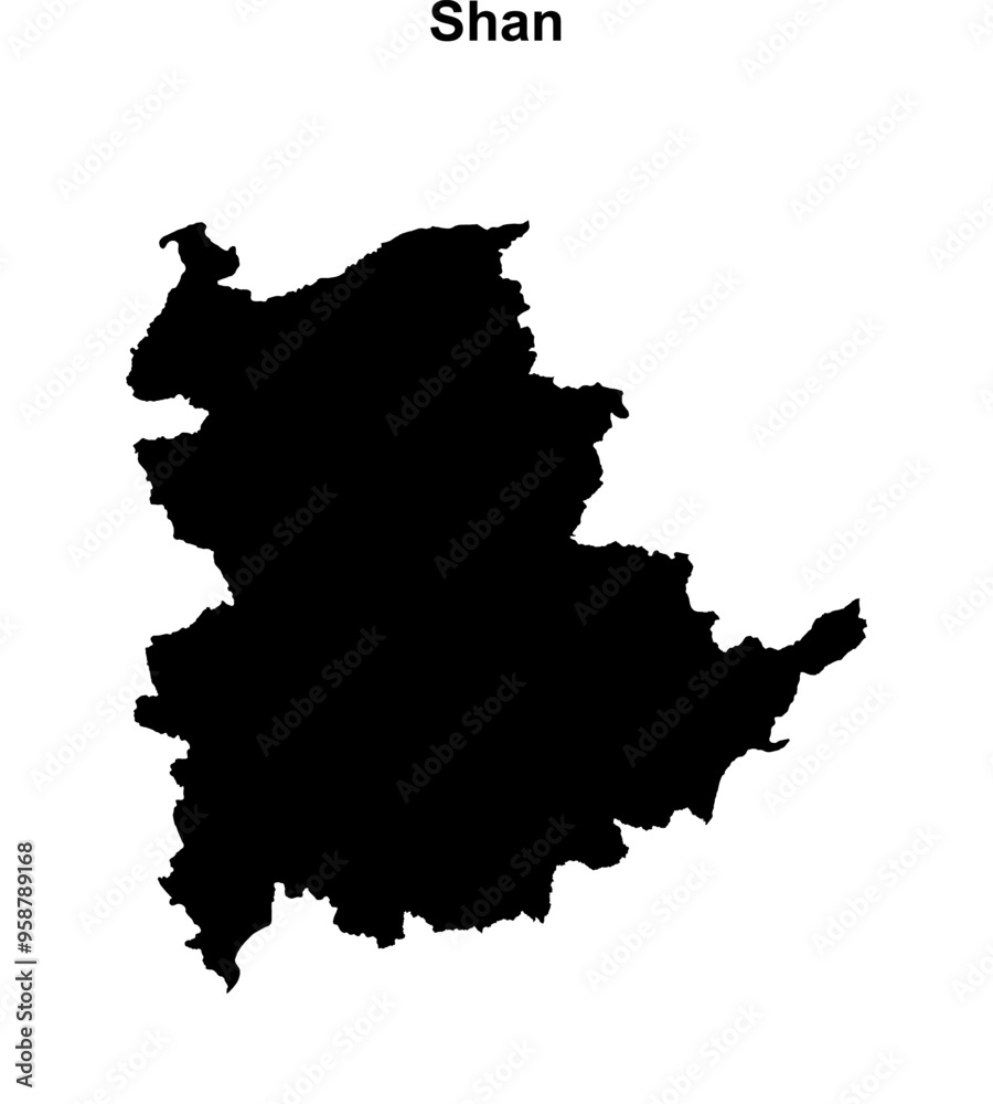 Fototapeta premium Shan blank outline map