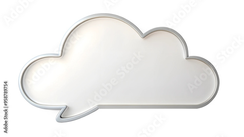 Decorative cloud shape with speech bubble design transparent