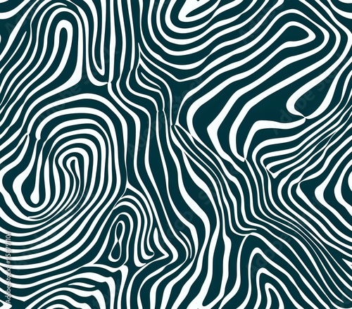 Abstract black and white wavy pattern resembling topographic lines or a maze-like design. Perfect for use as a seamless background, modern decor, or textile designs.