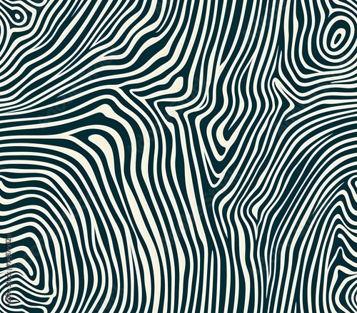 Wallpaper Mural Abstract black and white wavy pattern resembling topographic lines or a maze-like design. Perfect for use as a seamless background, modern decor, or textile designs. Torontodigital.ca